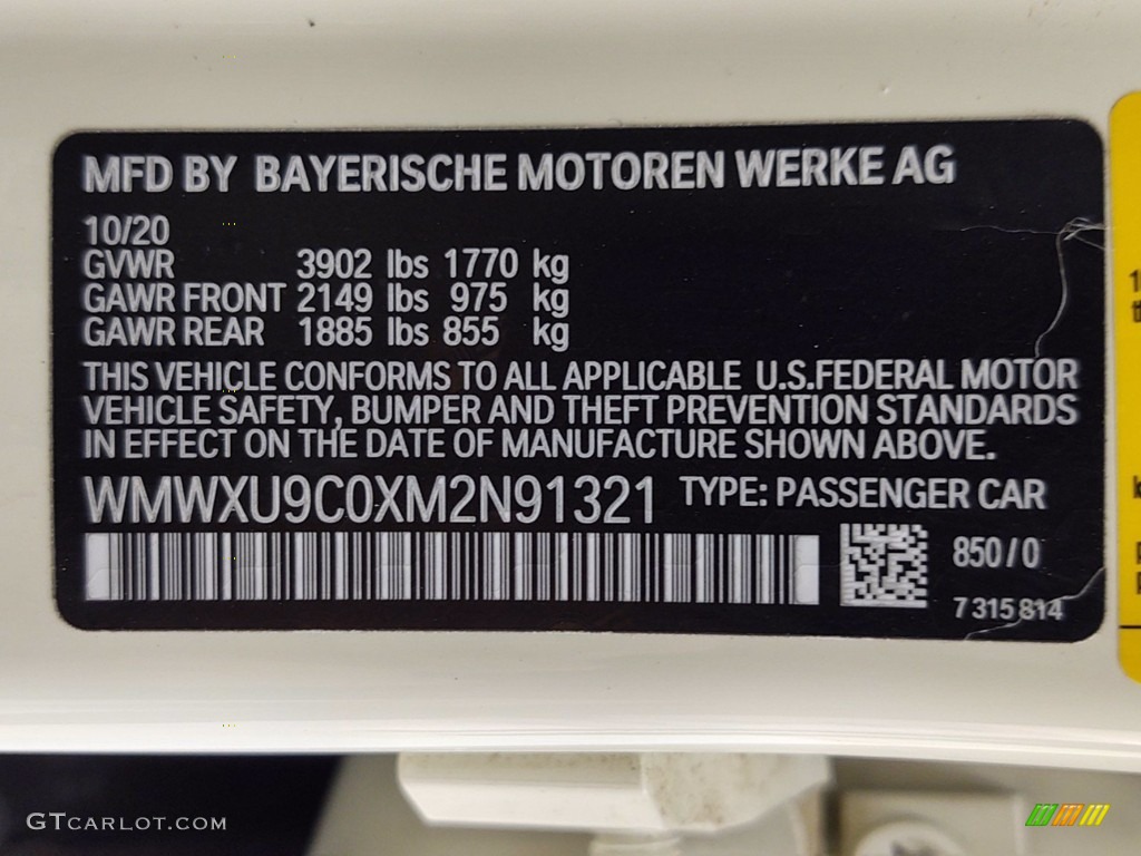 2021 Mini Hardtop Cooper S Color Code Photos