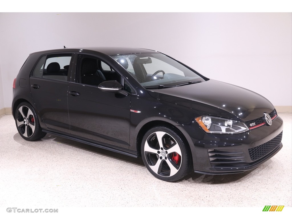2017 Golf GTI 4-Door 2.0T S - Deep Black Pearl / Titan Black photo #1