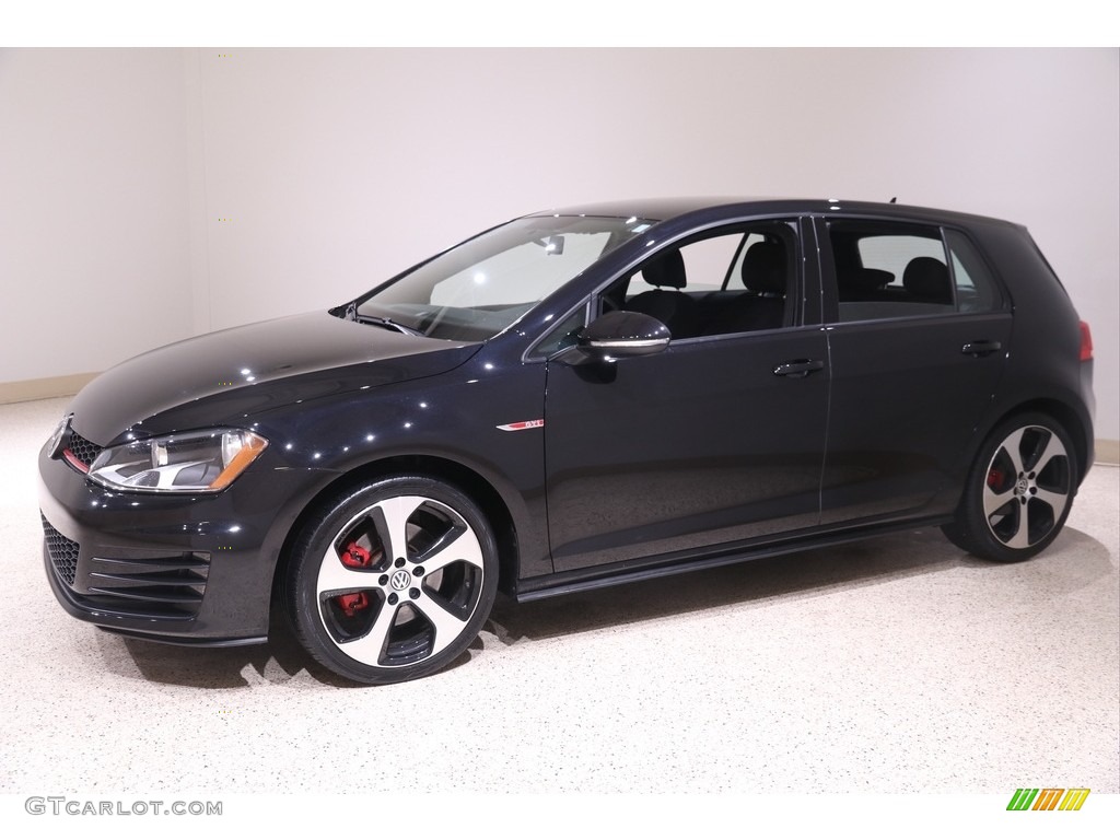 2017 Golf GTI 4-Door 2.0T S - Deep Black Pearl / Titan Black photo #3