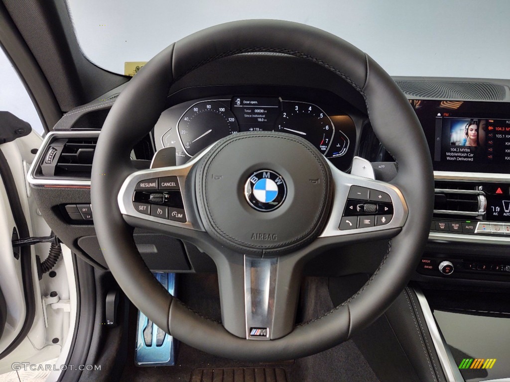 2021 BMW 4 Series M440i xDrive Coupe Black Steering Wheel Photo #141145396