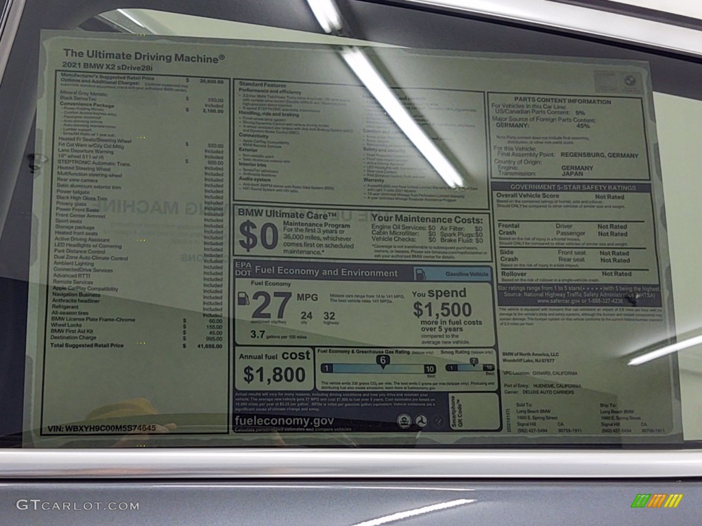 2021 X2 sDrive28i - Mineral Gray Metallic / Black photo #26