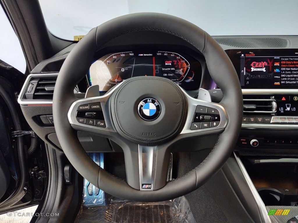 2021 BMW 3 Series M340i Sedan Black Steering Wheel Photo #141148278