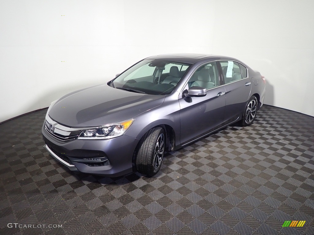 2017 Accord EX-L V6 Sedan - Modern Steel Metallic / Gray photo #13