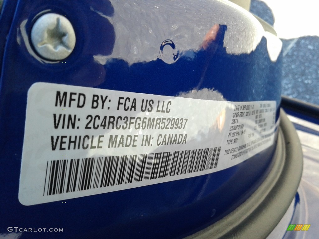 2021 Pacifica Touring AWD - Ocean Blue Metallic / Black photo #31