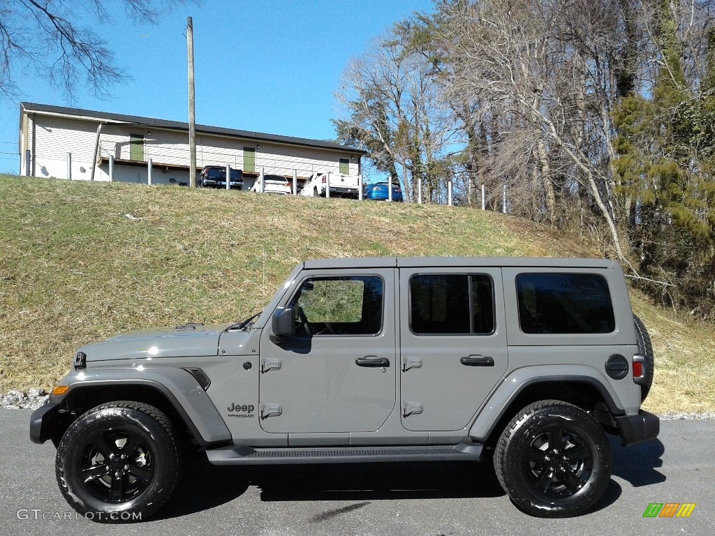 Sting-Gray 2021 Jeep Wrangler Unlimited Sahara Altitude 4x4 Exterior Photo #141156399