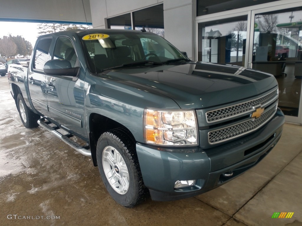 2012 Silverado 1500 LT Crew Cab 4x4 - Blue Granite Metallic / Ebony photo #2