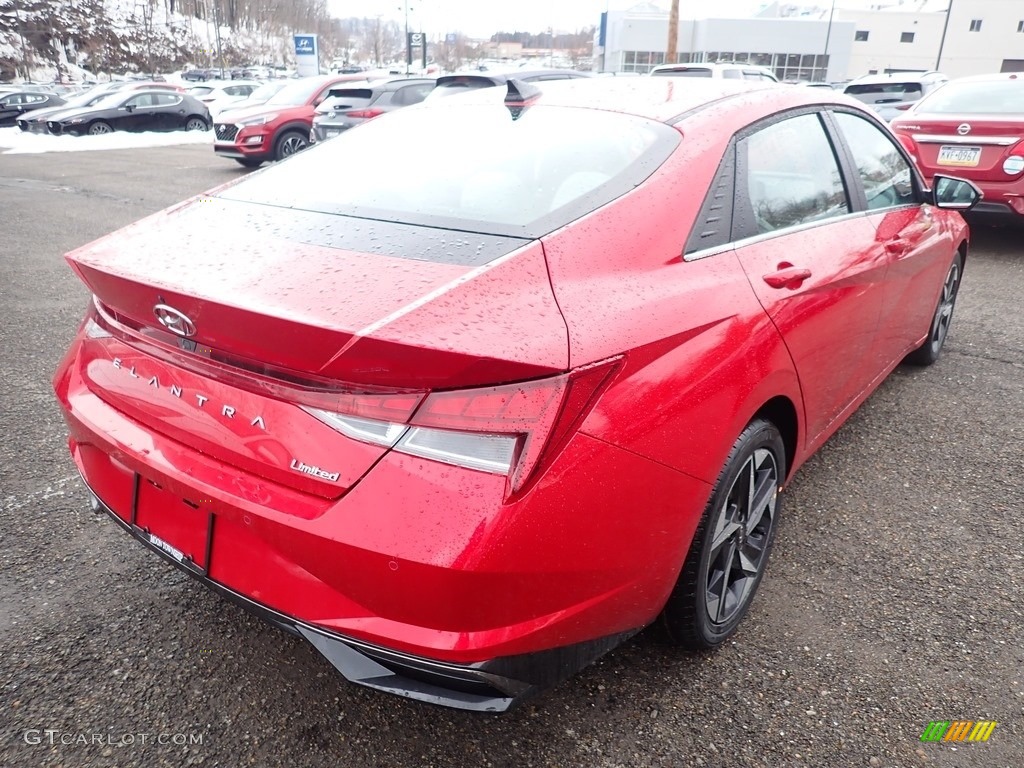 2021 Elantra Limited - Scarlet Red Pearl / Medium Gray photo #2