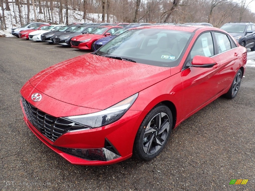 2021 Elantra Limited - Scarlet Red Pearl / Medium Gray photo #5