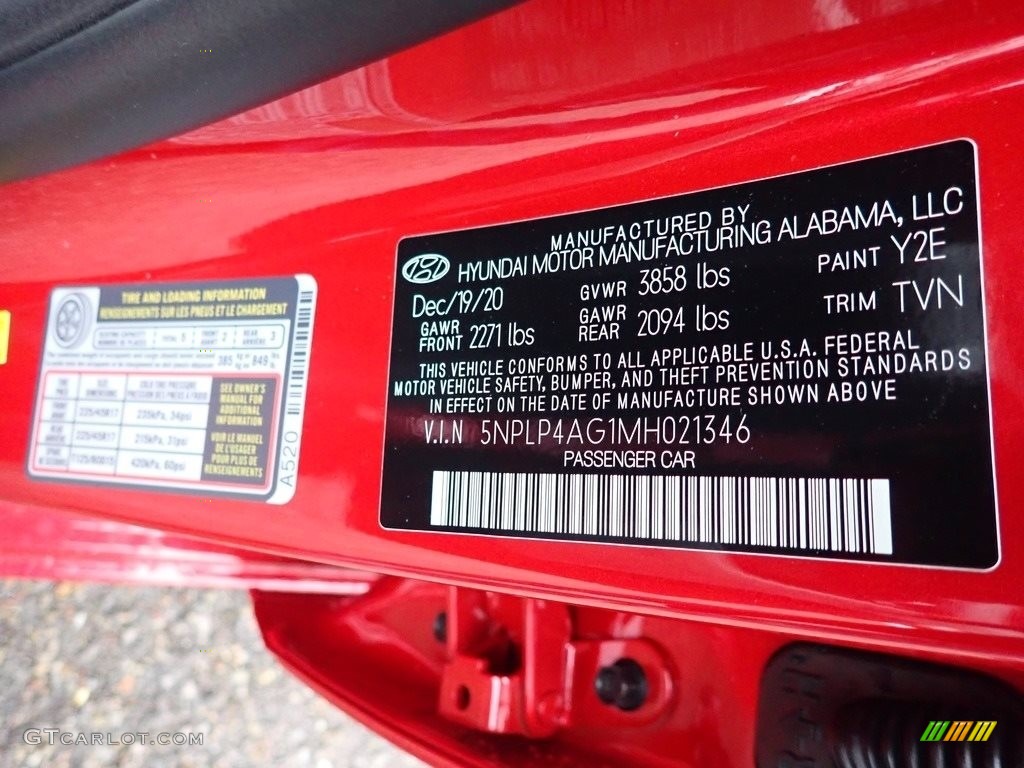 2021 Elantra Limited - Scarlet Red Pearl / Medium Gray photo #12