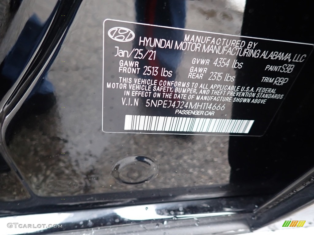 2021 Sonata SEL Plus - Phantom Black / Black photo #10