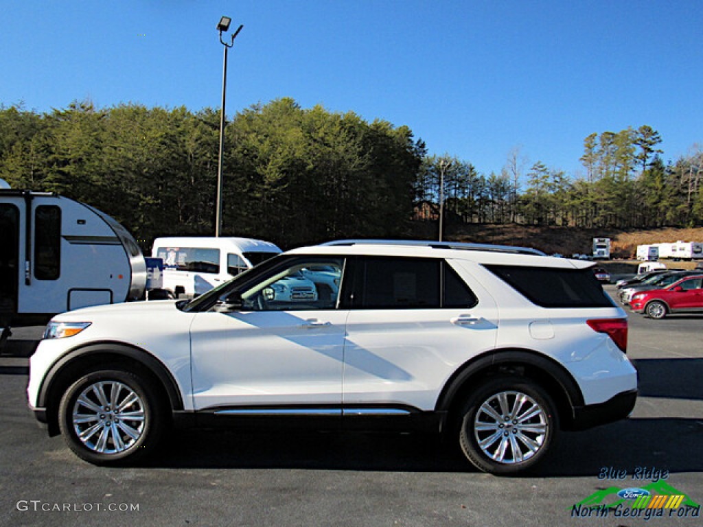 2021 Explorer Limited 4WD - Star White Metallic Tri-Coat / Sandstone photo #2