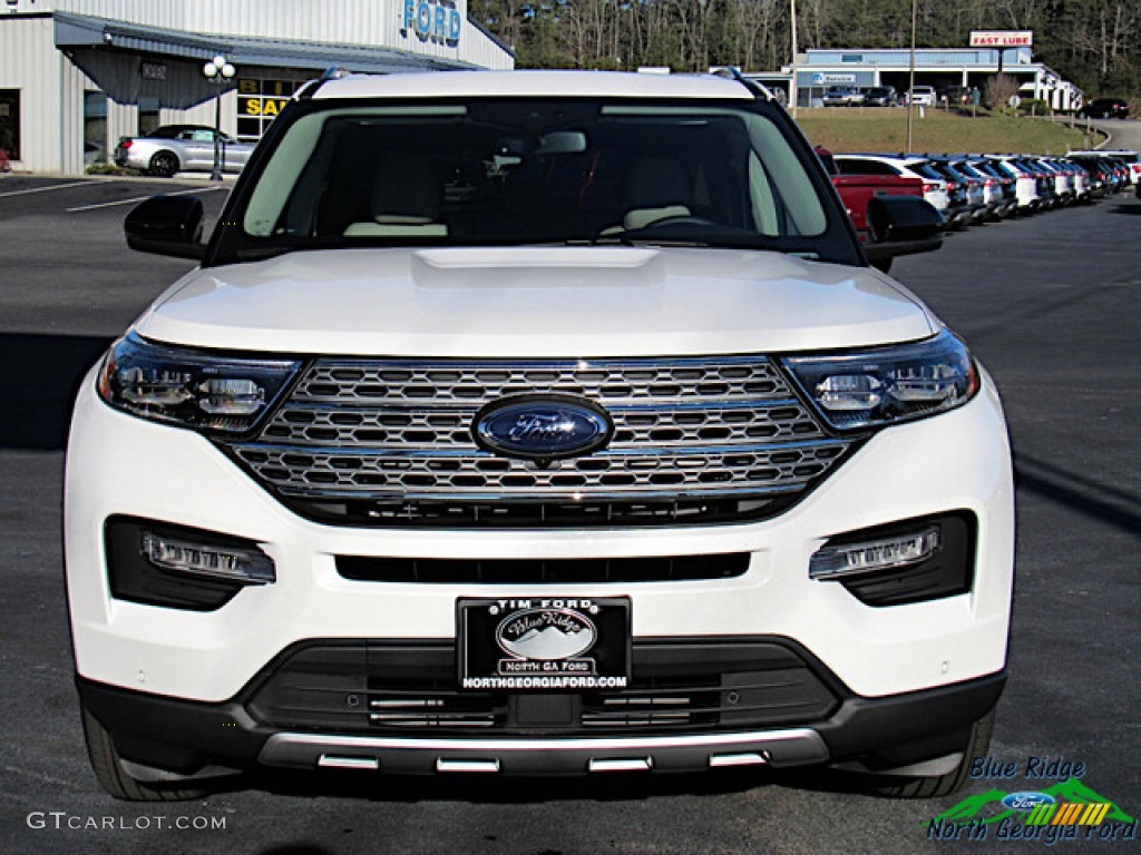 2021 Explorer Limited 4WD - Star White Metallic Tri-Coat / Sandstone photo #8