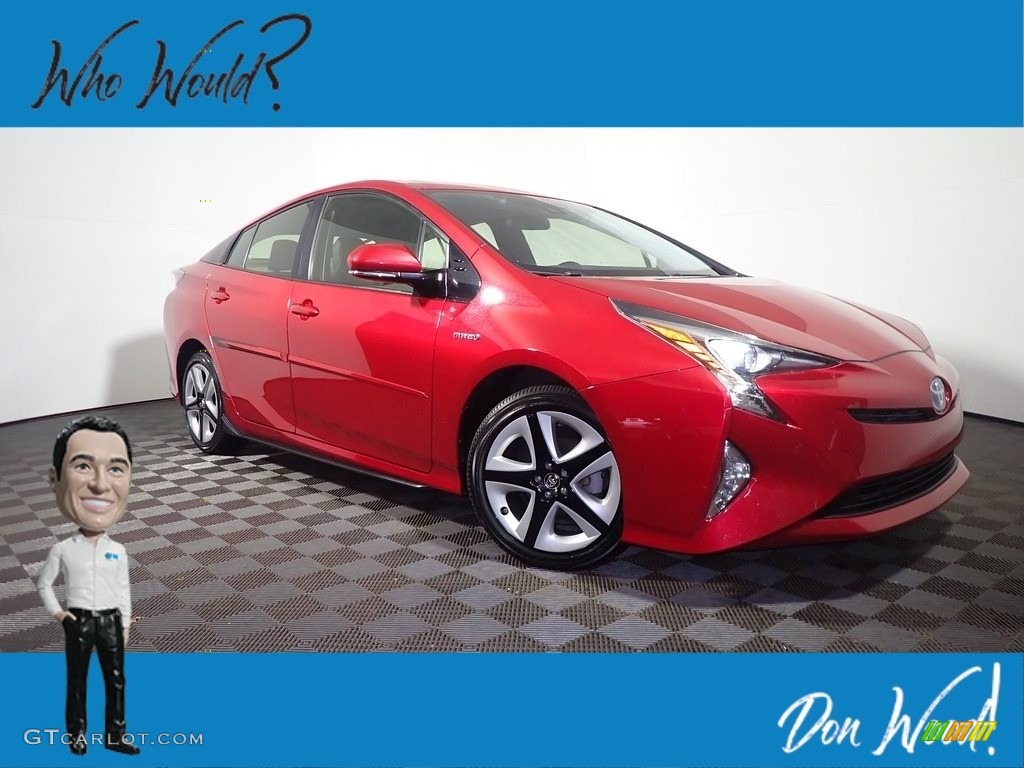 2017 Prius Three - Hypersonic Red / Black photo #1
