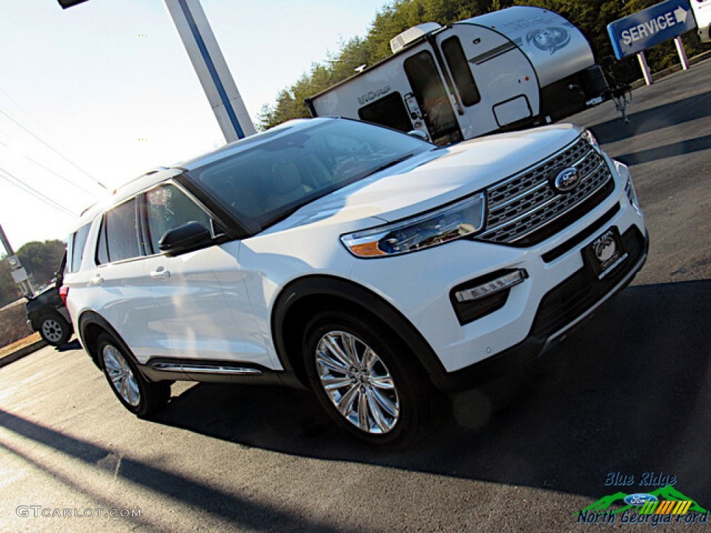 2021 Explorer Limited 4WD - Star White Metallic Tri-Coat / Sandstone photo #28
