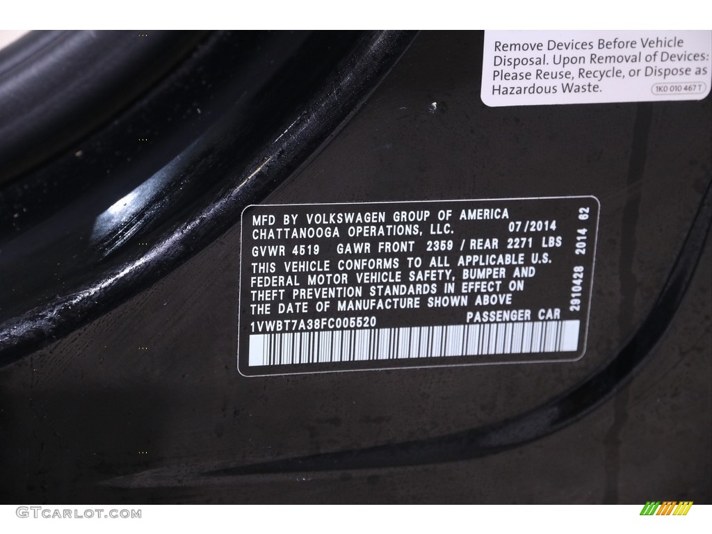 2015 Passat SE Sedan - Black / Cornsilk Beige photo #18