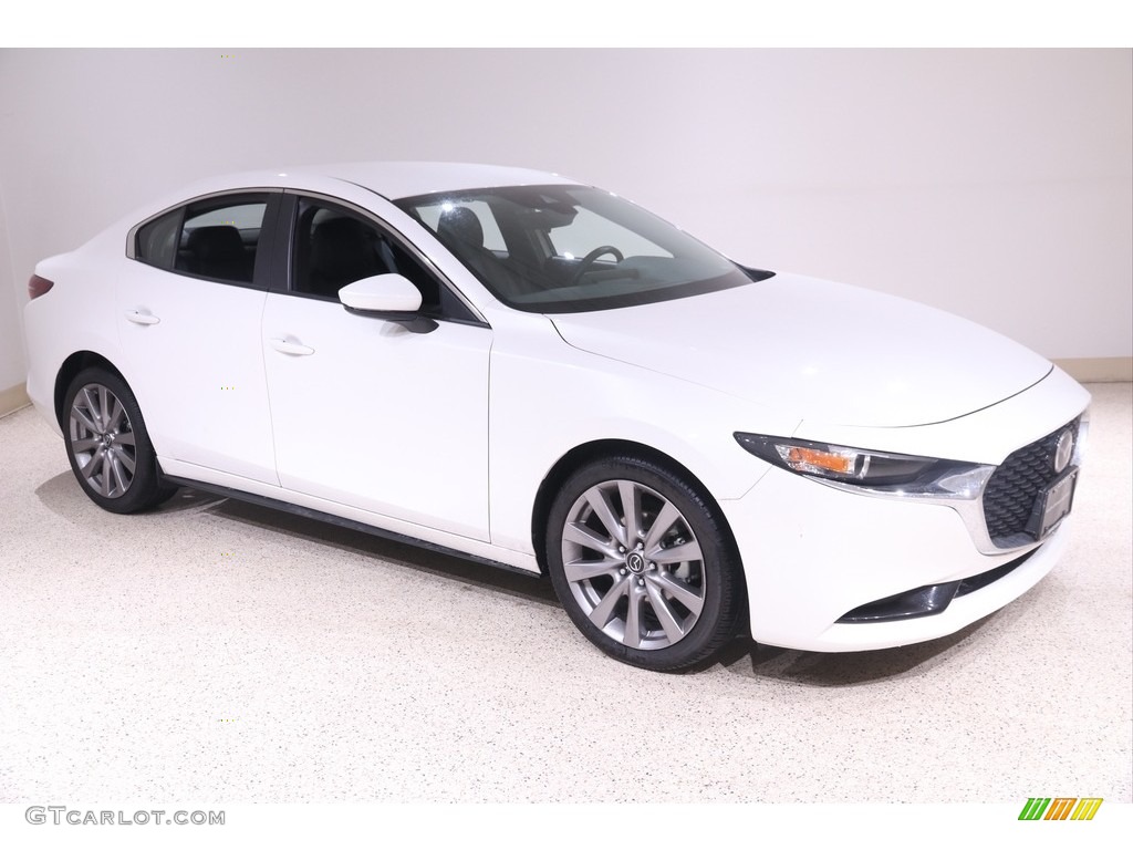 2019 MAZDA3 Select Sedan - Snowflake White Pearl Mica / Black photo #1