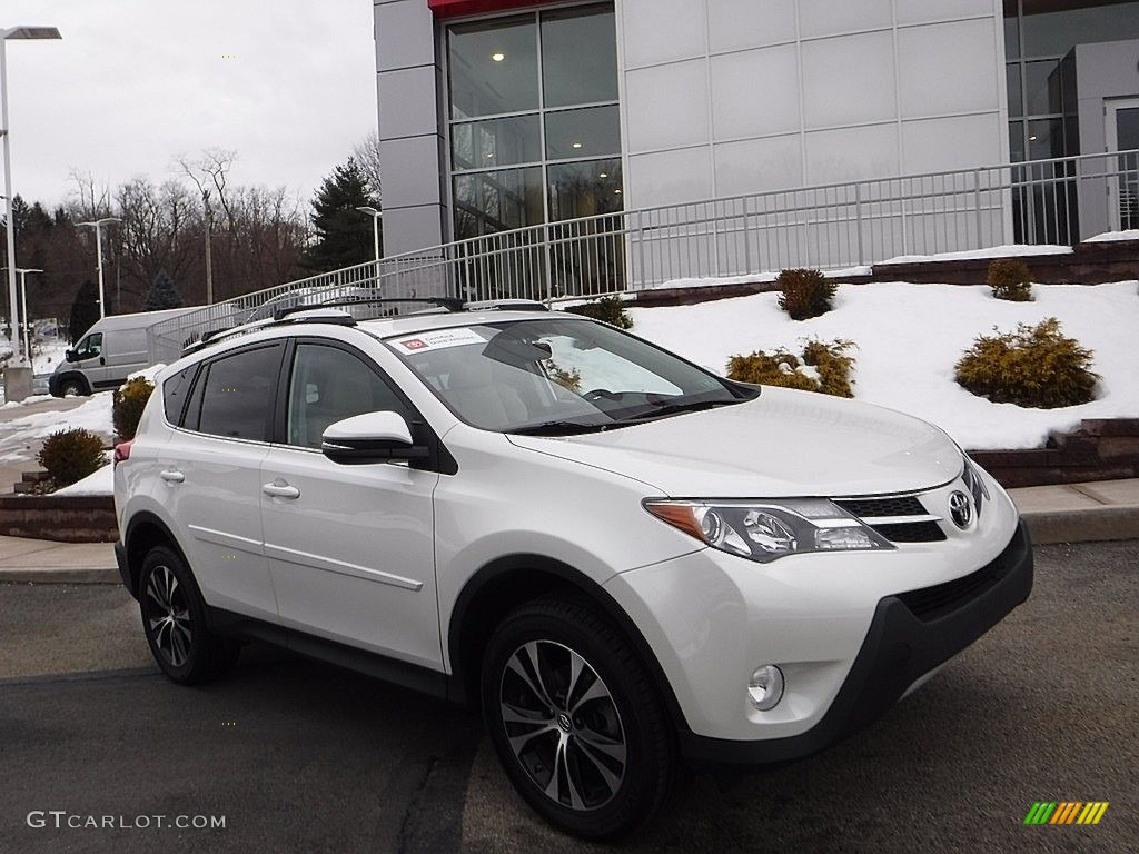 2015 RAV4 Limited AWD - Blizzard Pearl / Latte photo #1