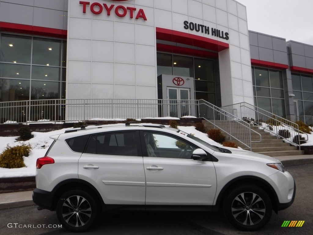 2015 RAV4 Limited AWD - Blizzard Pearl / Latte photo #2