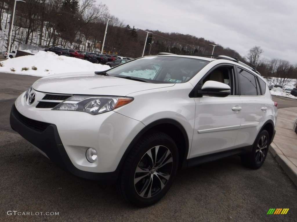 2015 RAV4 Limited AWD - Blizzard Pearl / Latte photo #12