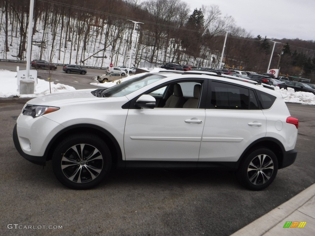 2015 RAV4 Limited AWD - Blizzard Pearl / Latte photo #13