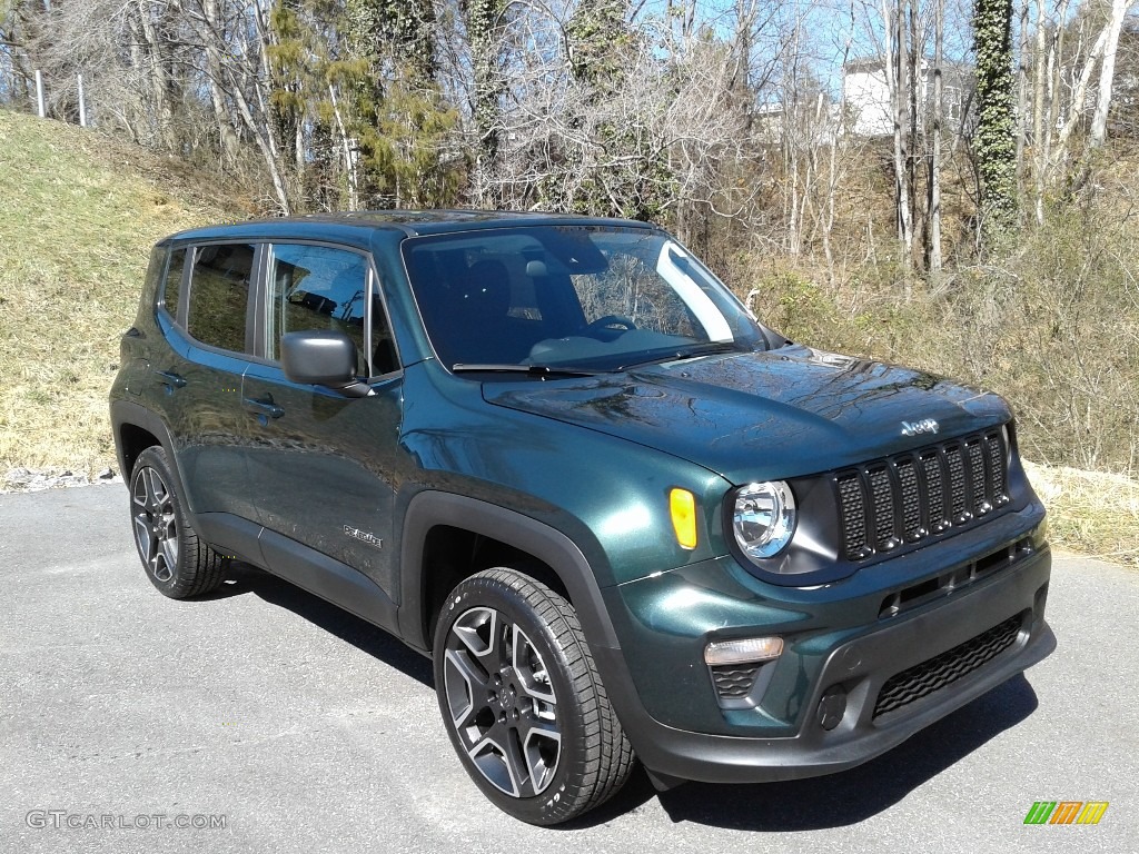 TechnoGreen Metallic 2021 Jeep Renegade Jeepster 4x4 Exterior Photo #141176951