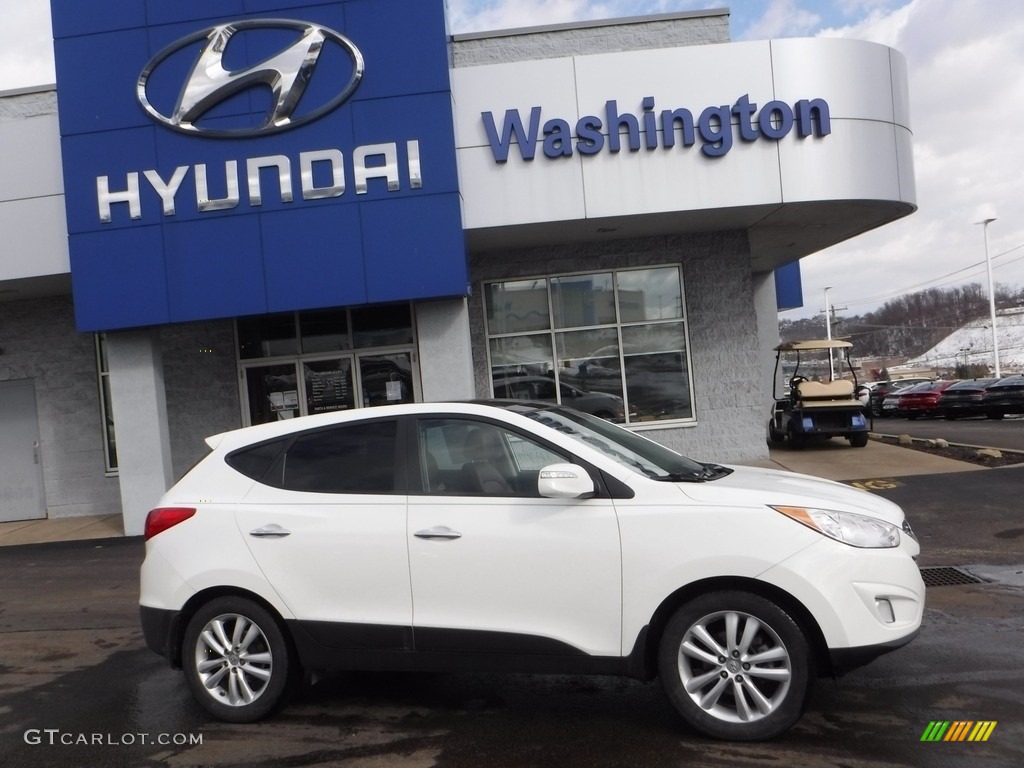 2011 Tucson Limited AWD - Cotton White / Black/Saddle photo #2