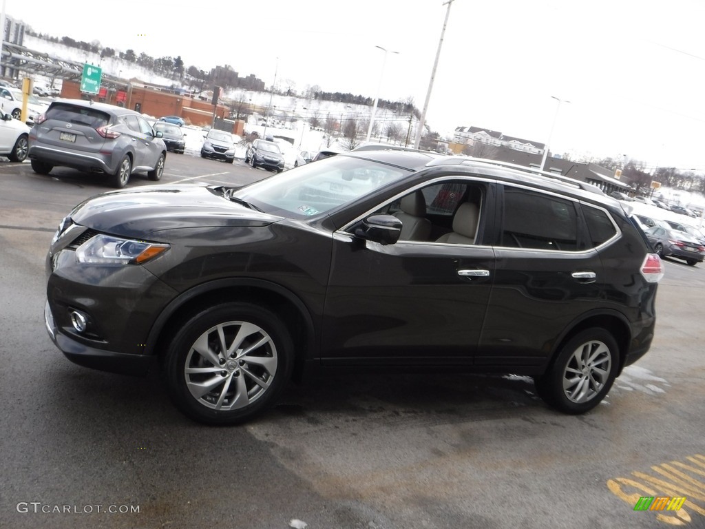 2014 Rogue SL AWD - Midnight Jade / Almond photo #7