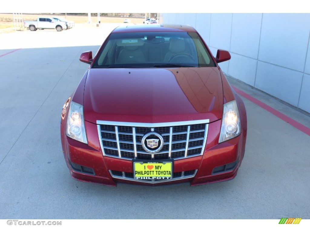 2012 CTS 3.0 Sedan - Crystal Red Tintcoat / Cashmere/Cocoa photo #3