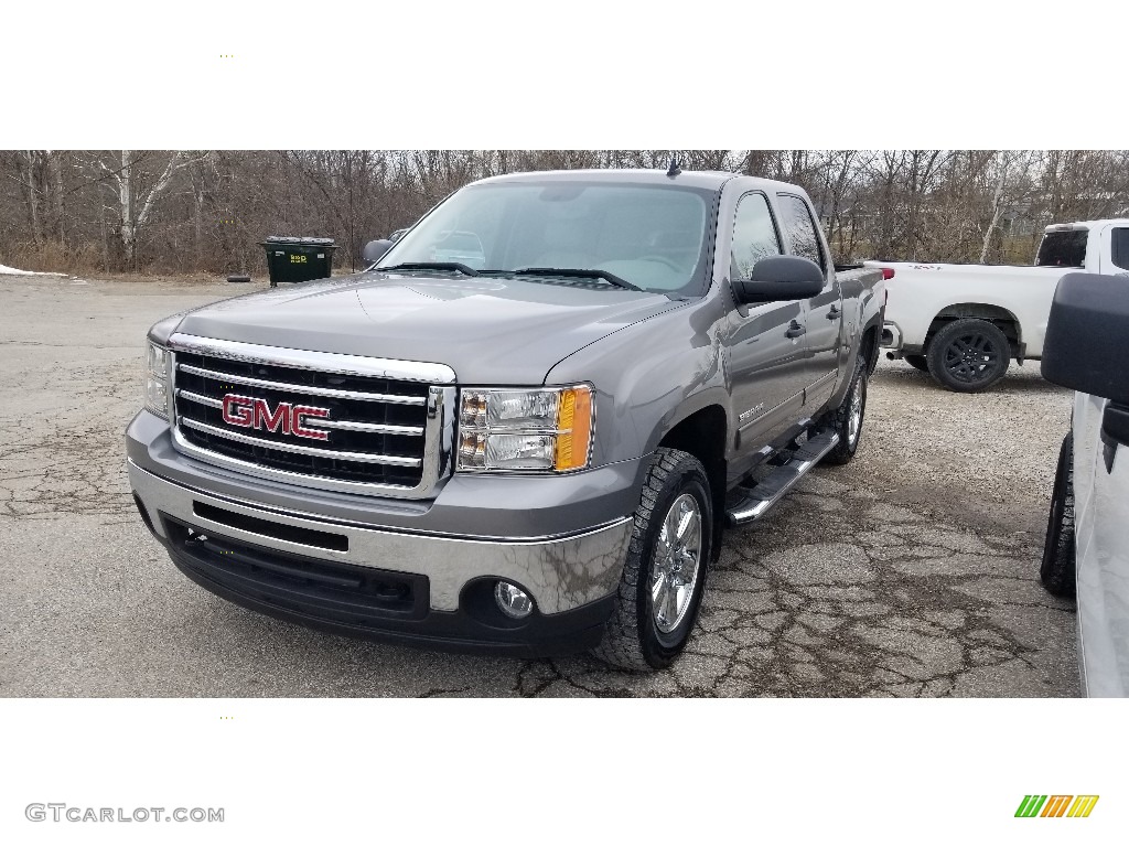 2013 Sierra 1500 SLE Crew Cab 4x4 - Stealth Gray Metallic / Light Titanium/Dark Titanium photo #3