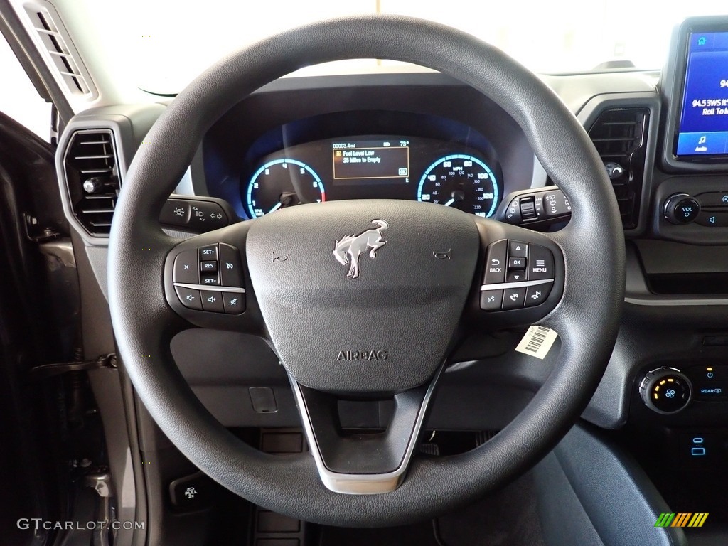 2021 Ford Bronco Sport Base 4x4 Ebony Steering Wheel Photo #141185167