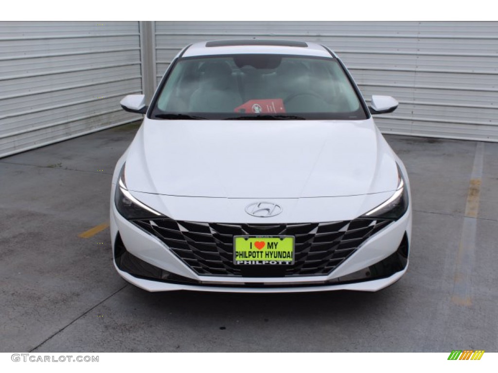2021 Elantra Limited - Quartz White / Melange/Light Gray photo #3