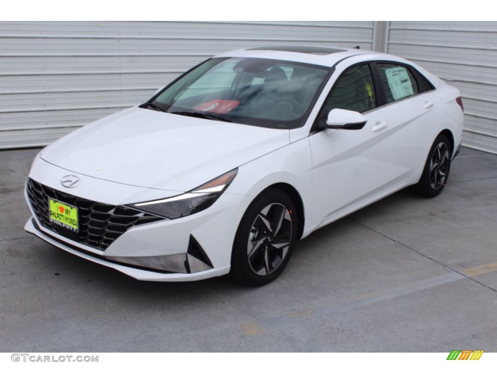 2021 Elantra Limited - Quartz White / Melange/Light Gray photo #4