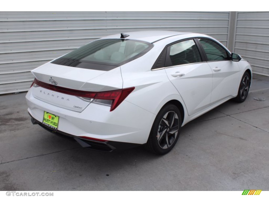 2021 Elantra Limited - Quartz White / Melange/Light Gray photo #8