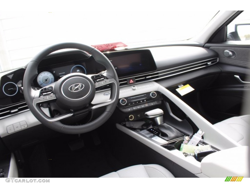 2021 Elantra Limited - Quartz White / Melange/Light Gray photo #22