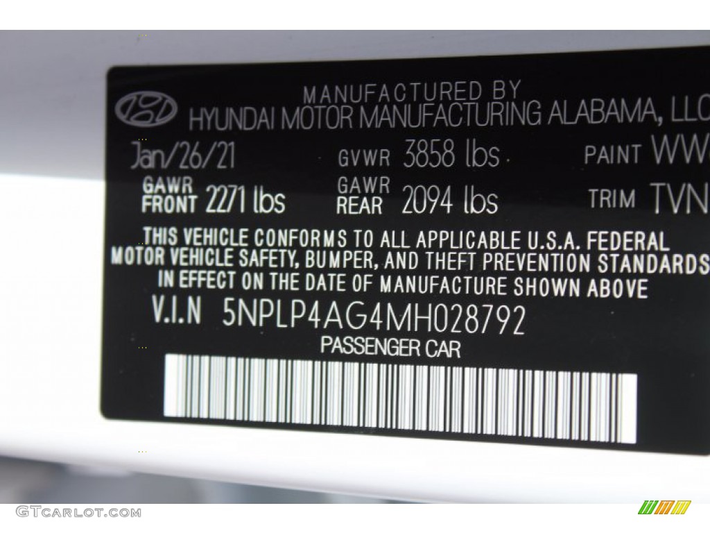 2021 Elantra Limited - Quartz White / Melange/Light Gray photo #25