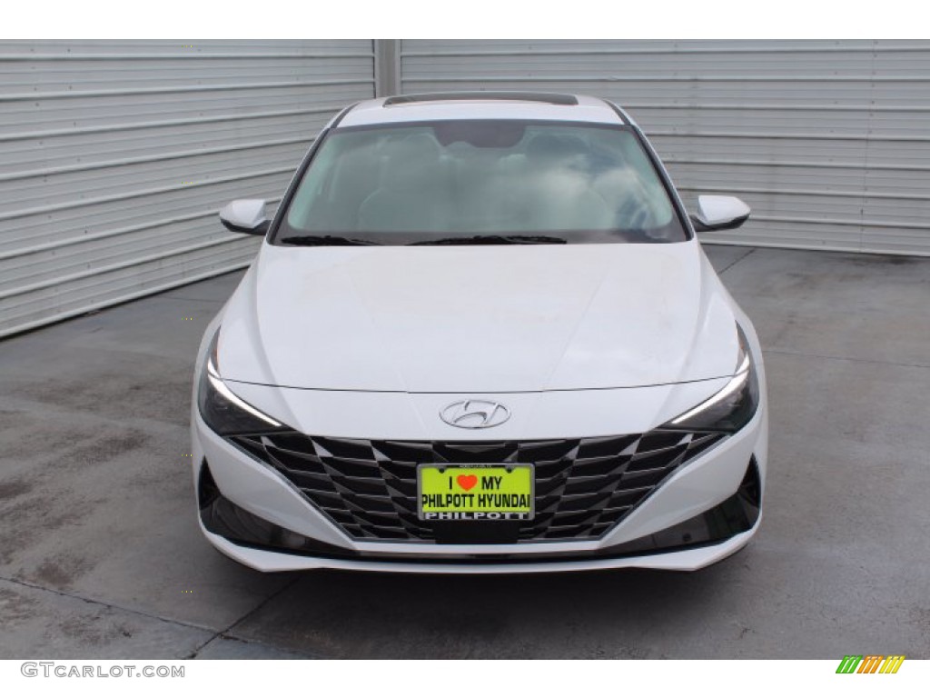 2021 Elantra Limited - Quartz White / Melange/Light Gray photo #3