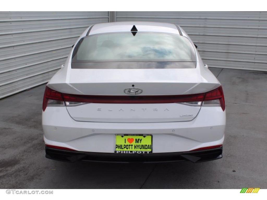 2021 Elantra Limited - Quartz White / Melange/Light Gray photo #7