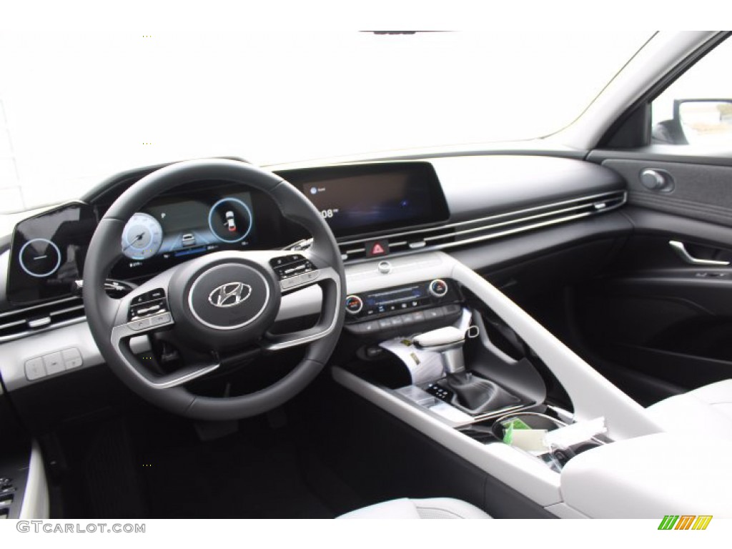 2021 Elantra Limited - Quartz White / Melange/Light Gray photo #21