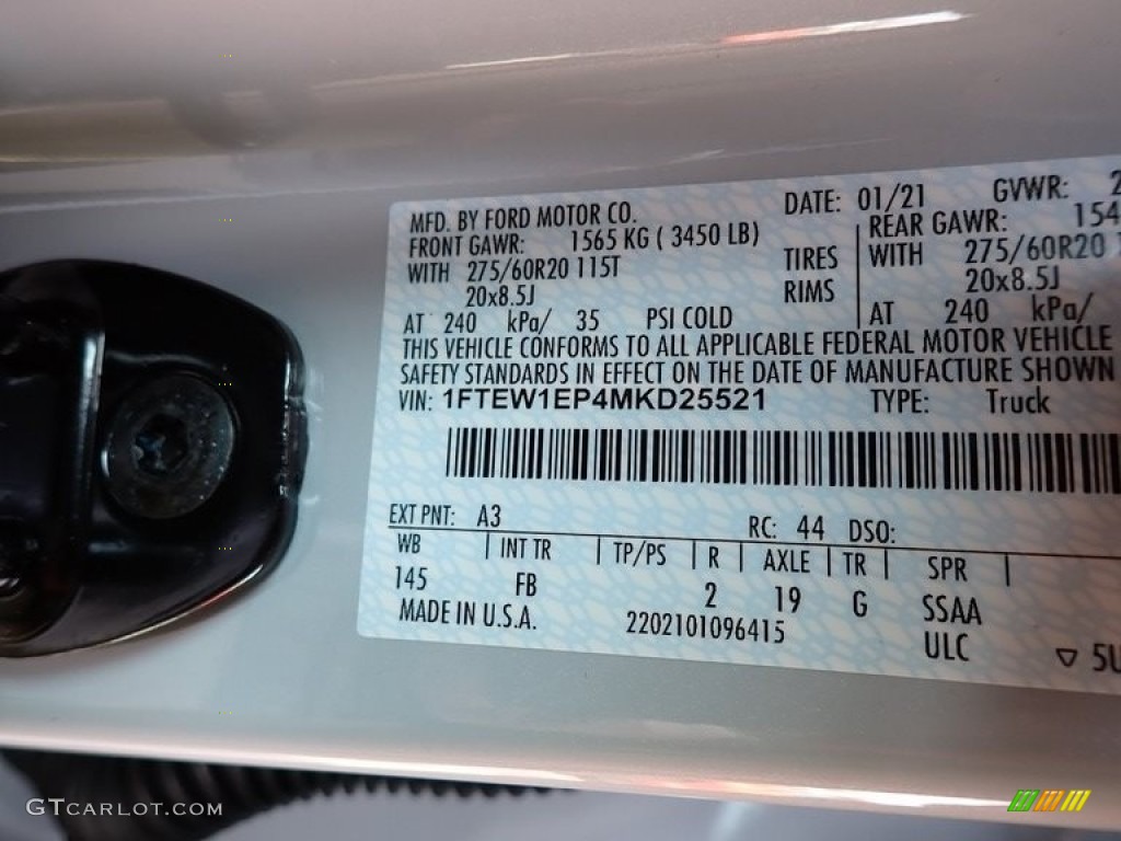 2021 F150 XLT SuperCrew 4x4 - Space White / Black photo #14
