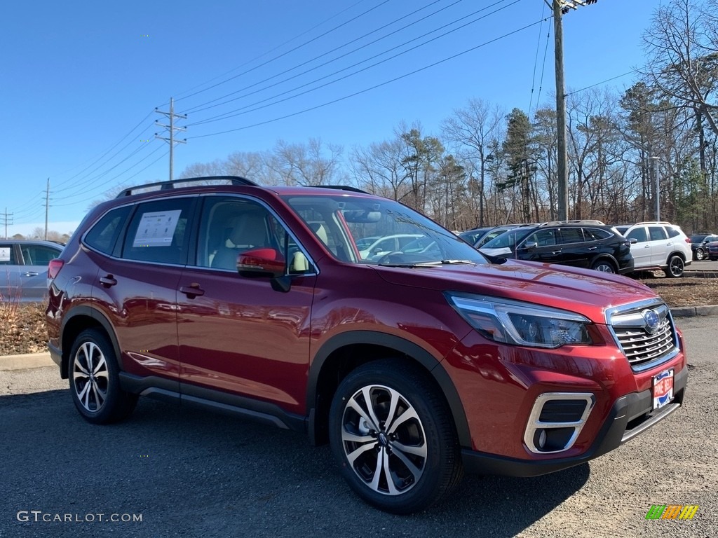 2021 Crimson Red Pearl Subaru Forester 2.5i Limited 141194569 Photo 3 Car