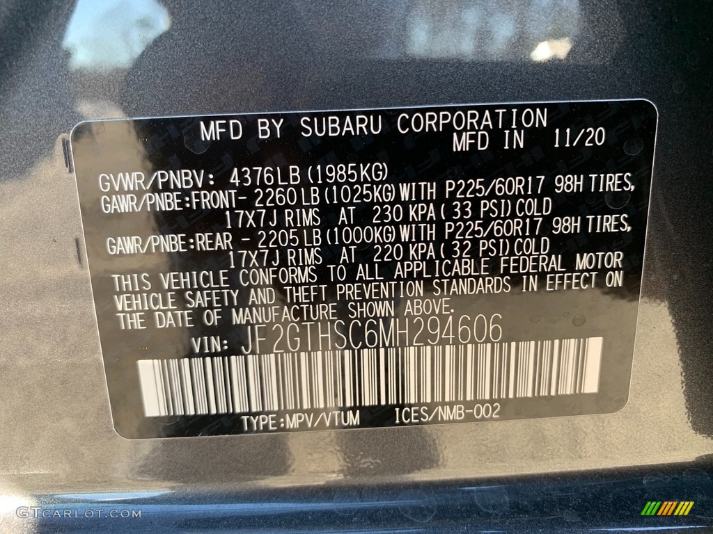 2021 Crosstrek Sport - Magnetite Gray Metallic / Gray photo #10
