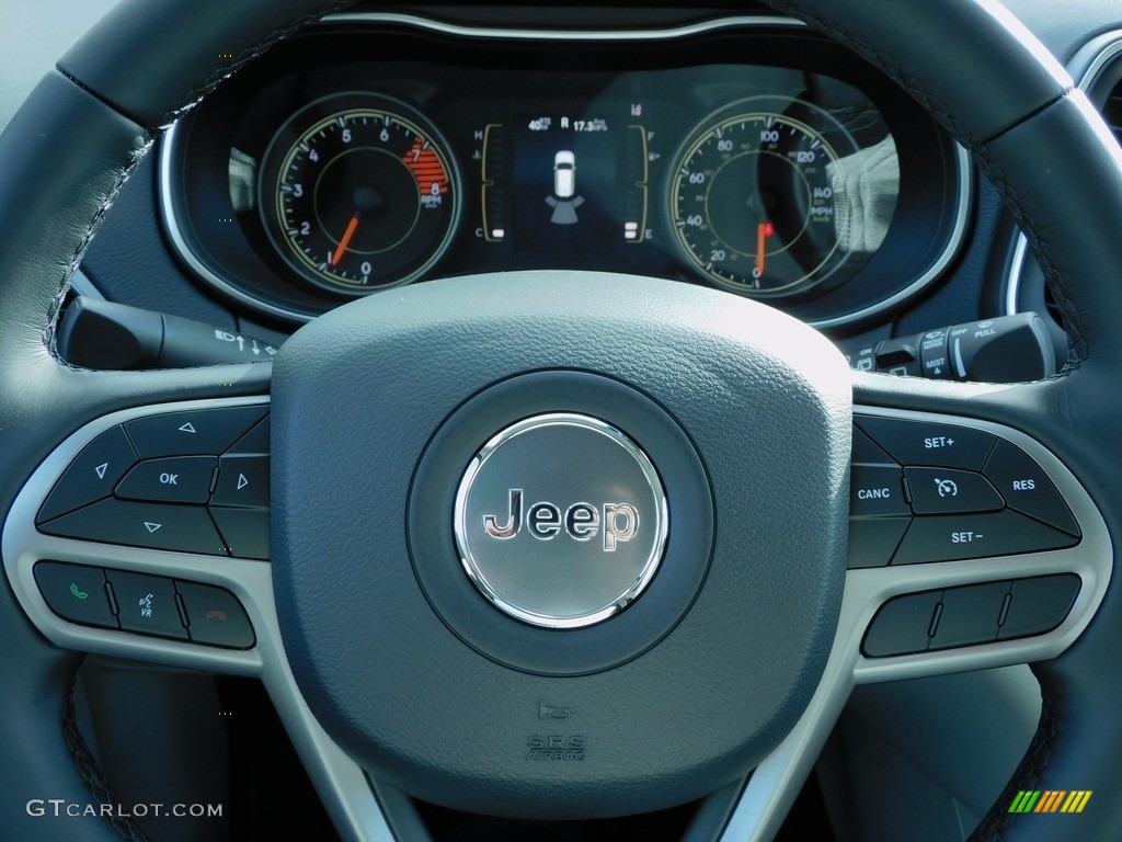 2021 Jeep Cherokee Latitude Lux 4x4 Ski Gray/Black Steering Wheel Photo #141201284