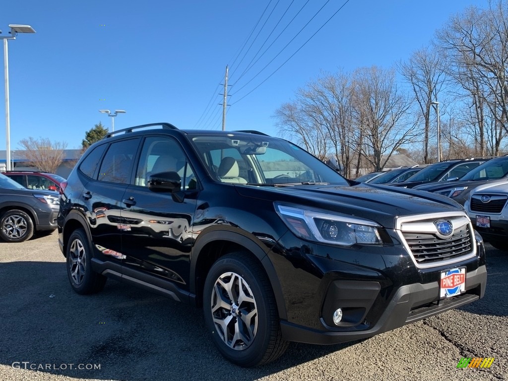 2021 Forester 2.5i Premium - Crystal Black Silica / Gray photo #1