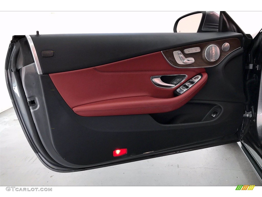 2018 Mercedes-Benz C 300 Cabriolet Cranberry Red/Black Door Panel Photo #141203942