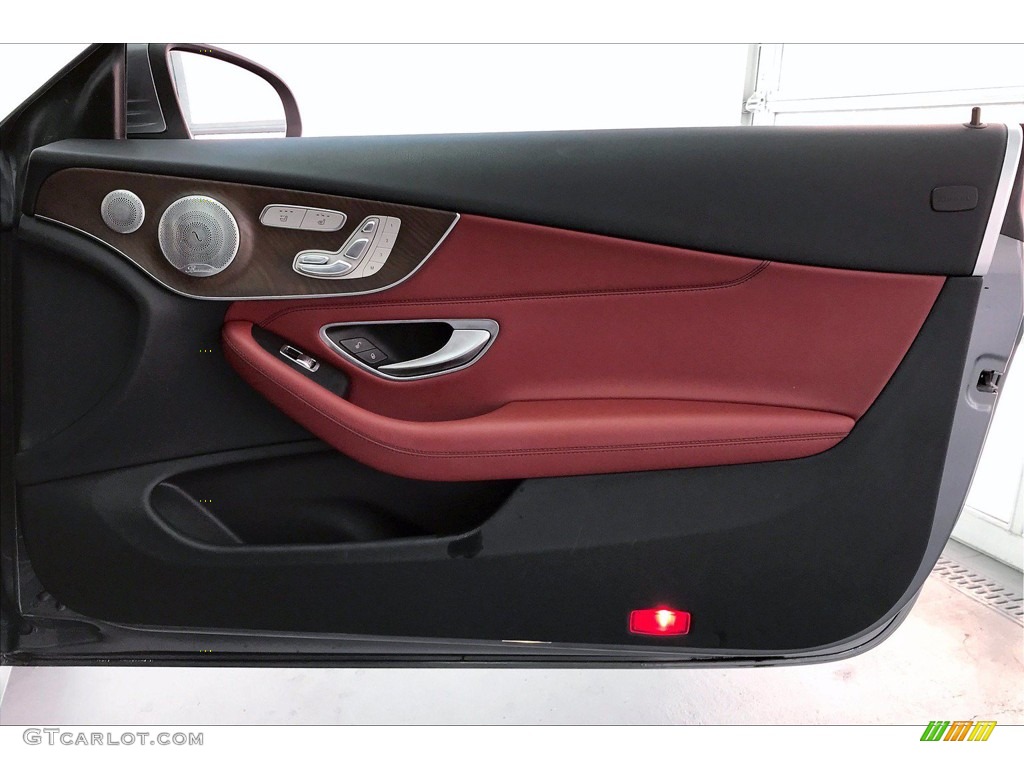 2018 Mercedes-Benz C 300 Cabriolet Cranberry Red/Black Door Panel Photo #141203966