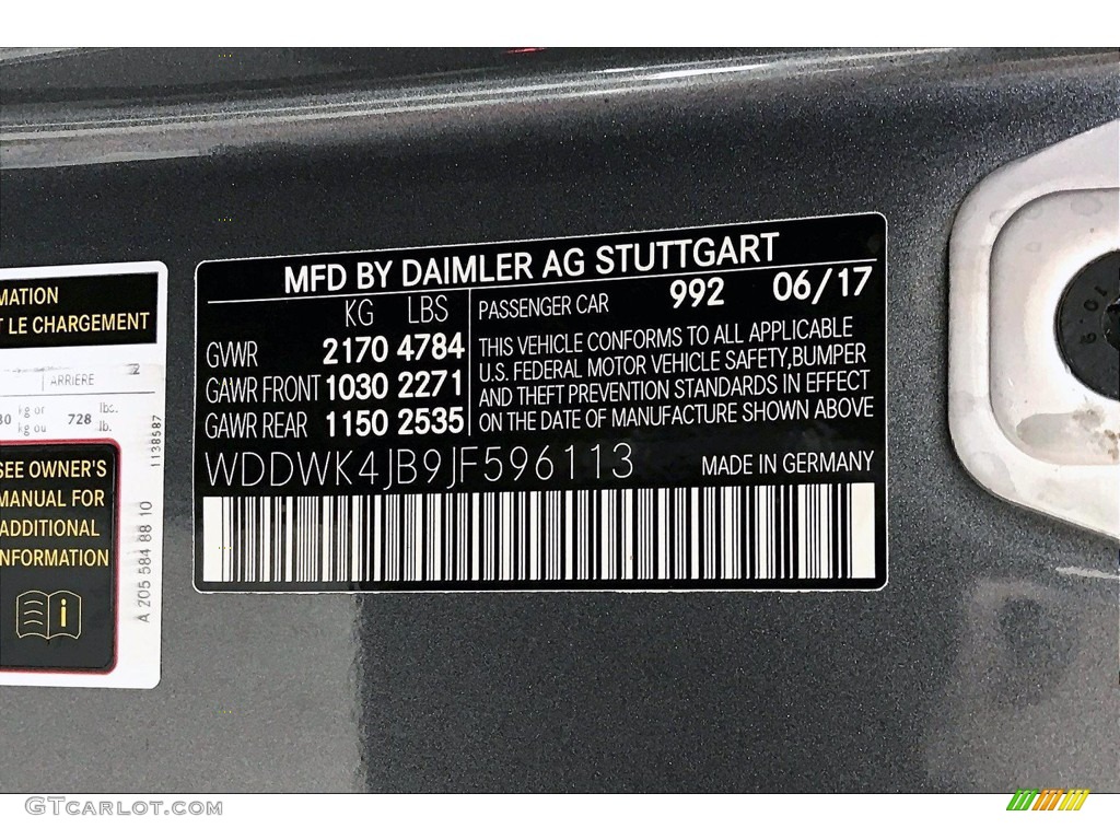 2018 C Color Code 992 for Selenite Grey Metallic Photo #141204131