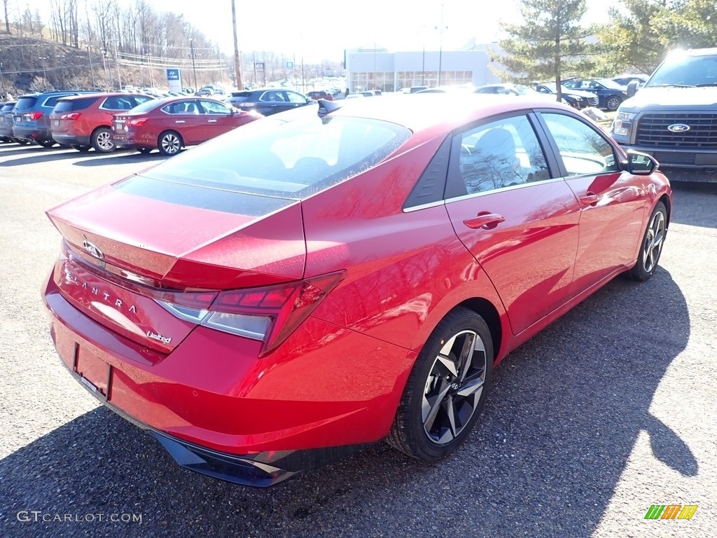 2021 Elantra Limited - Calypso Red / Black photo #2