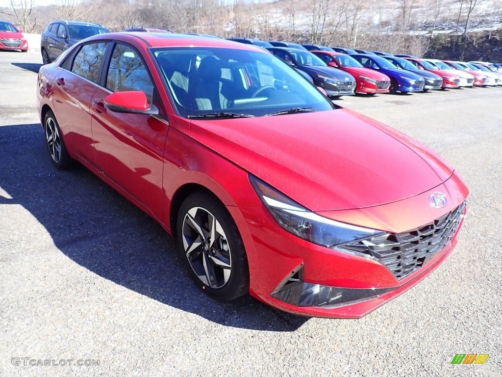 2021 Elantra Limited - Calypso Red / Black photo #3