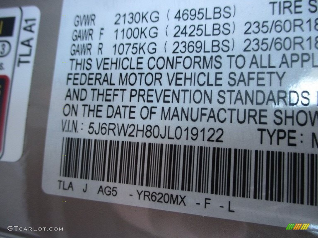 2018 CR-V EX-L AWD - Sandstorm Metallic / Ivory photo #19