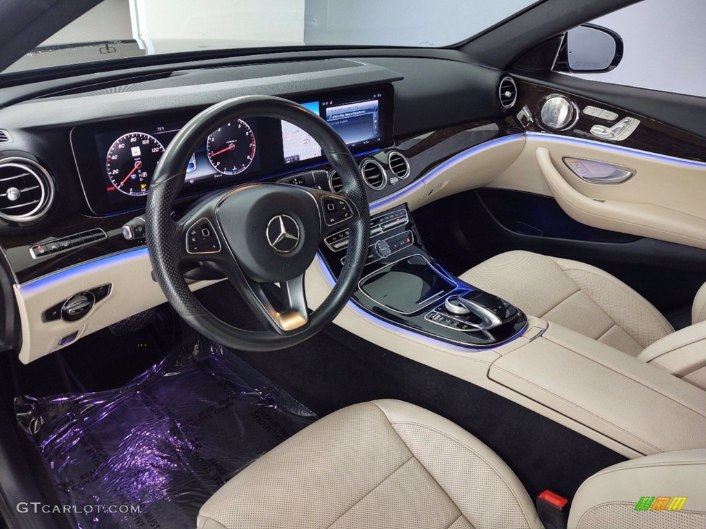 Macchiato Beige/Black Interior 2017 Mercedes-Benz E 300 Sedan Photo #141207788